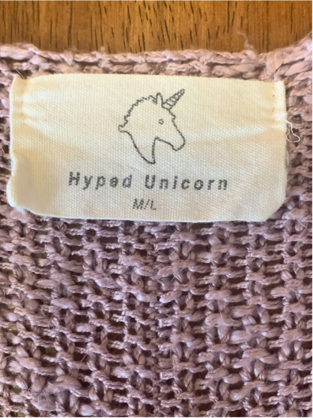 Hyped Unicorn Lavender Knit Scoop Neck Sweater Size M/L